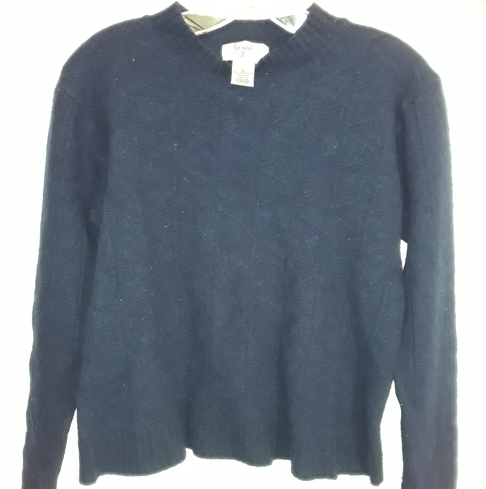 New 100% LAMBSWOOL Bonnie & Bill Ultra-Warm blue cropped sweater XL